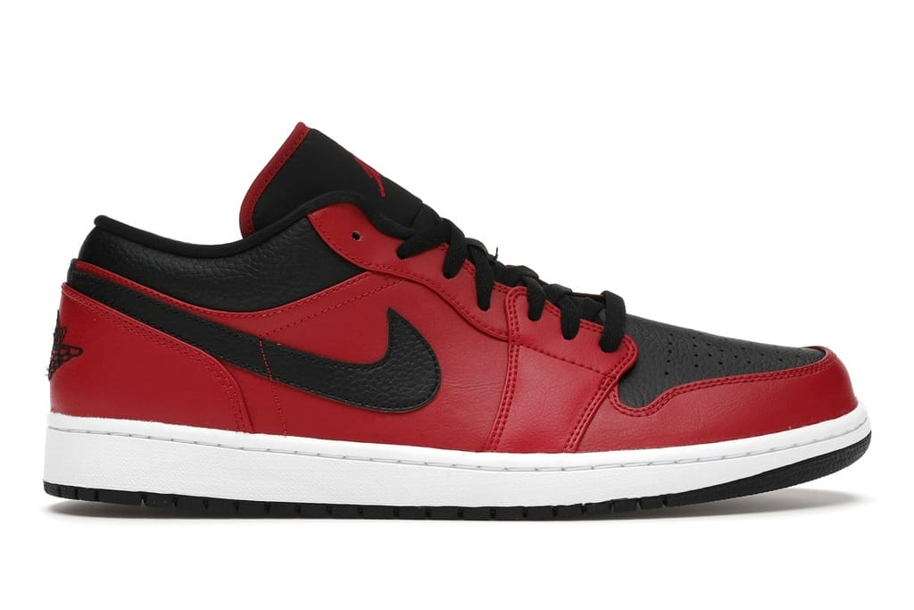 Air Jordan 1 Low Reverse Bred Pebbled Swoosh (553558-605)