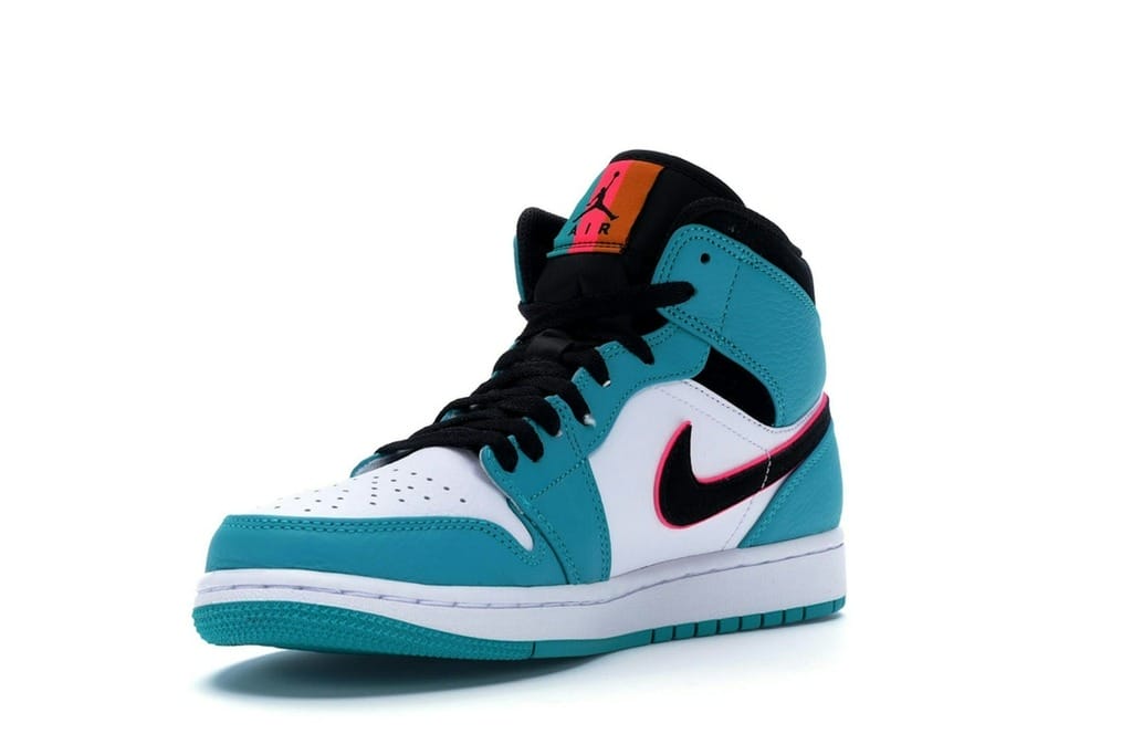 Air Jordan 1 Mid South Beach Turbo Green Black Hyper Pink Orange Peel 852542-306