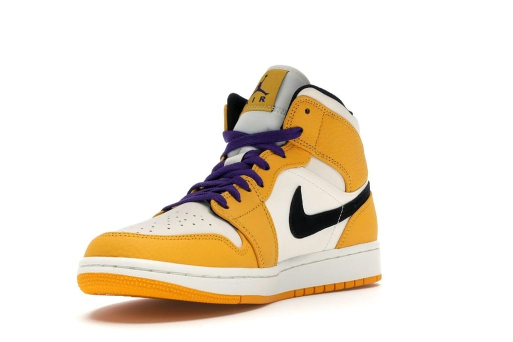 Jordan 1 Mid SE Lakers (852542-700) – University Gold/Black/Pale Ivory/Court Purple/Sail