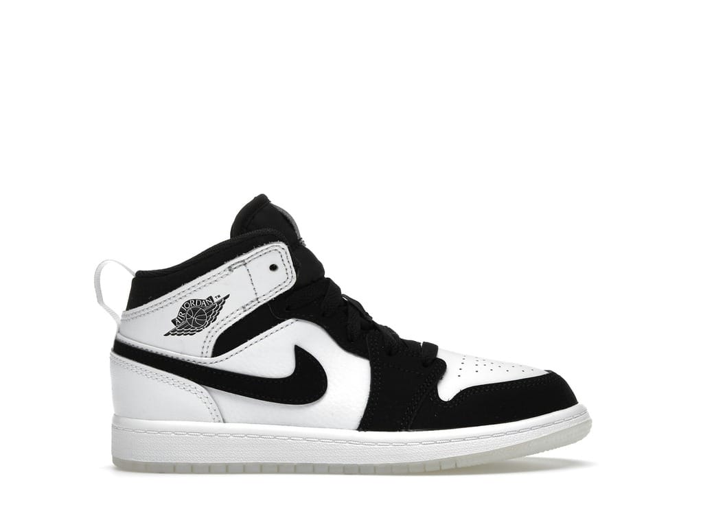 Jordan 1 Mid SE Diamond Preschool Shoes DN4323-100 White/Multicolor/Black