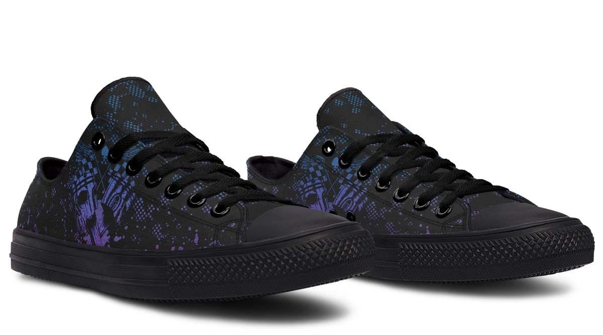 Goal Pattern Black Lowtop Sneaker