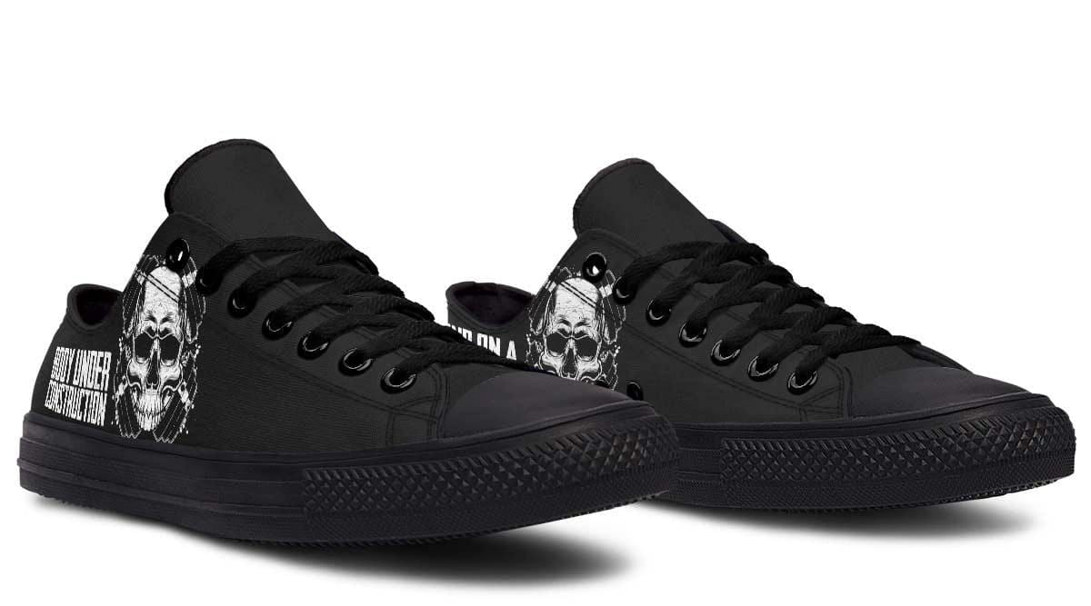 “Mind On The Mission” Skull Black Lowtop Sneaker