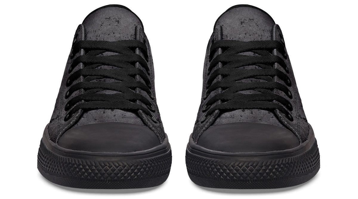 “No Pain No Gain” Gray Pattern Black Lowtop Sneaker