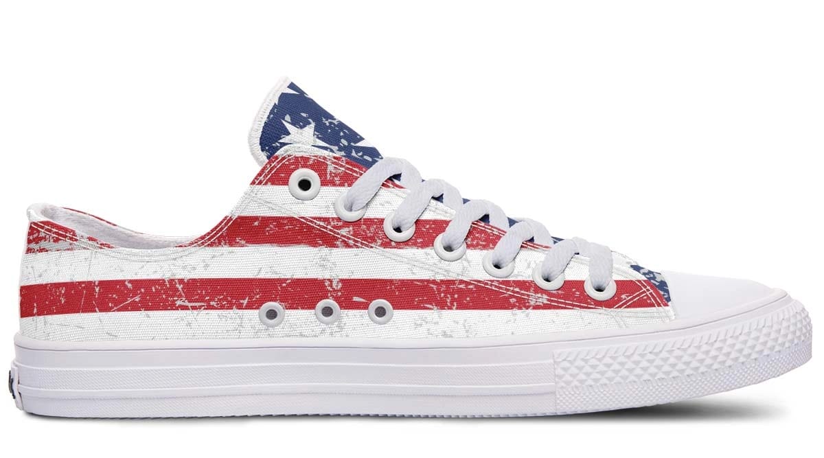 American Flag White Lowtop Sneaker