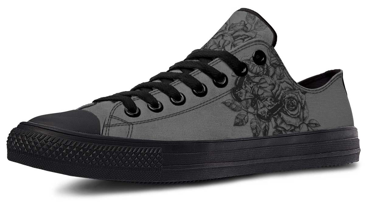 Moth and Rose Black Lowtop Sneaker