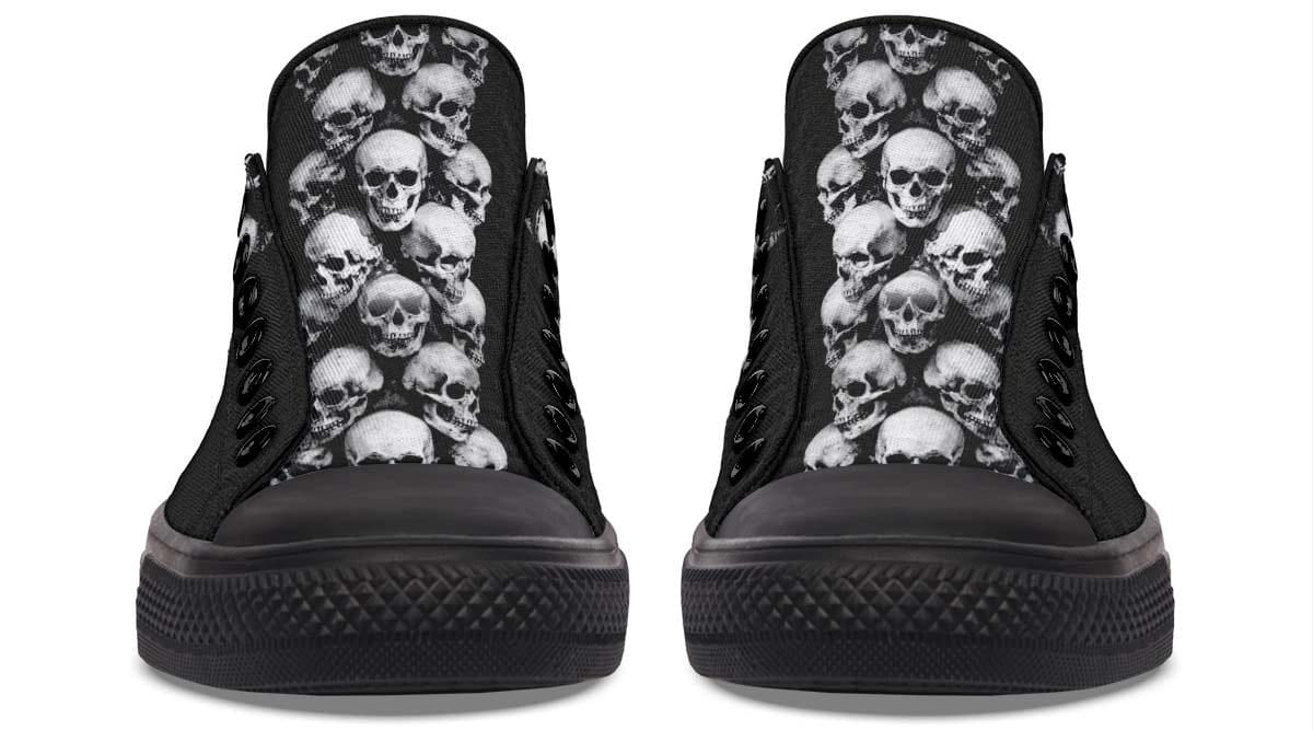 Full of Skull Pattern Black Lowtop Sneaker