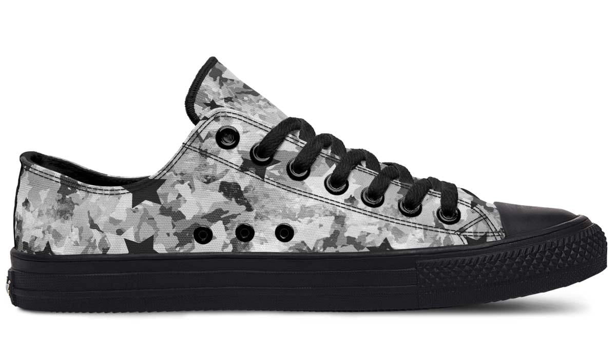 Black And White Polygon Pattern Lowtop Sneaker
