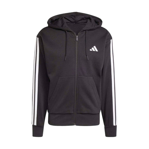 Essentials 3 Stripes Fleece FZ Hoody -Mens