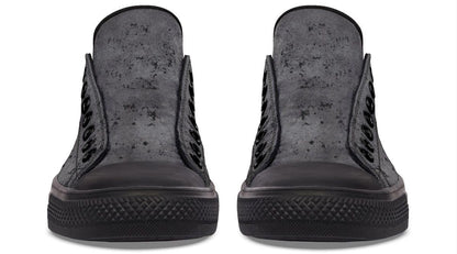“No Pain No Gain” Gray Pattern Black Lowtop Sneaker