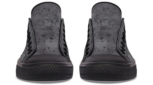 “No Pain No Gain” Gray Pattern Black Lowtop Sneaker