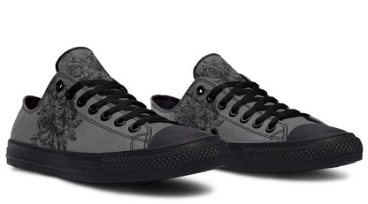Moth and Rose Black Lowtop Sneaker