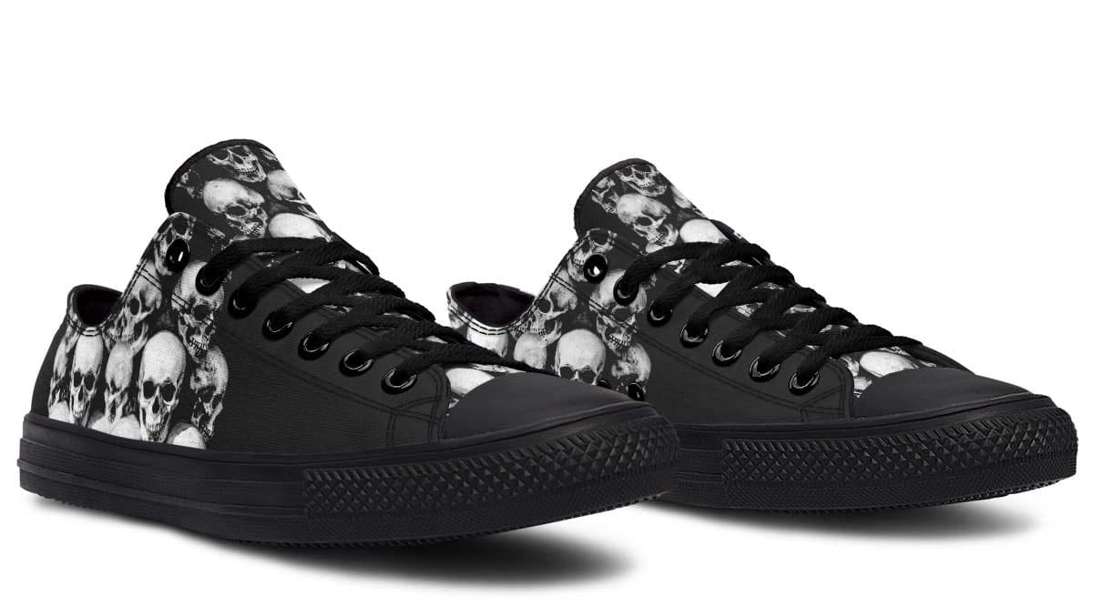 Full of Skull Pattern Black Lowtop Sneaker