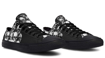 Full of Skull Pattern Black Lowtop Sneaker